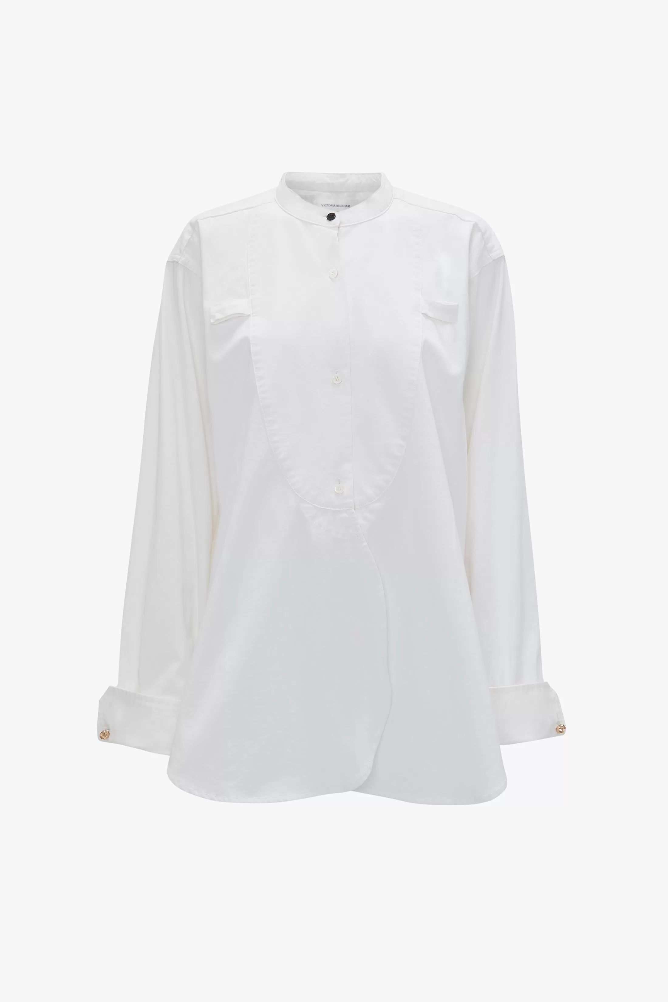 Bib-Front Tuxedo Shirt In Washed White