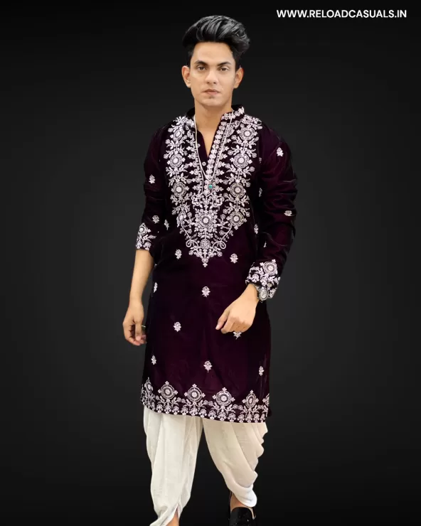 Big Flower Heavy Border Designer Kurta