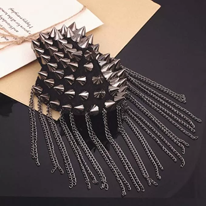 Black Spiked Shoulder Epaulettes