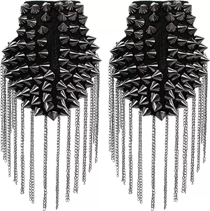 Black Spiked Shoulder Epaulettes