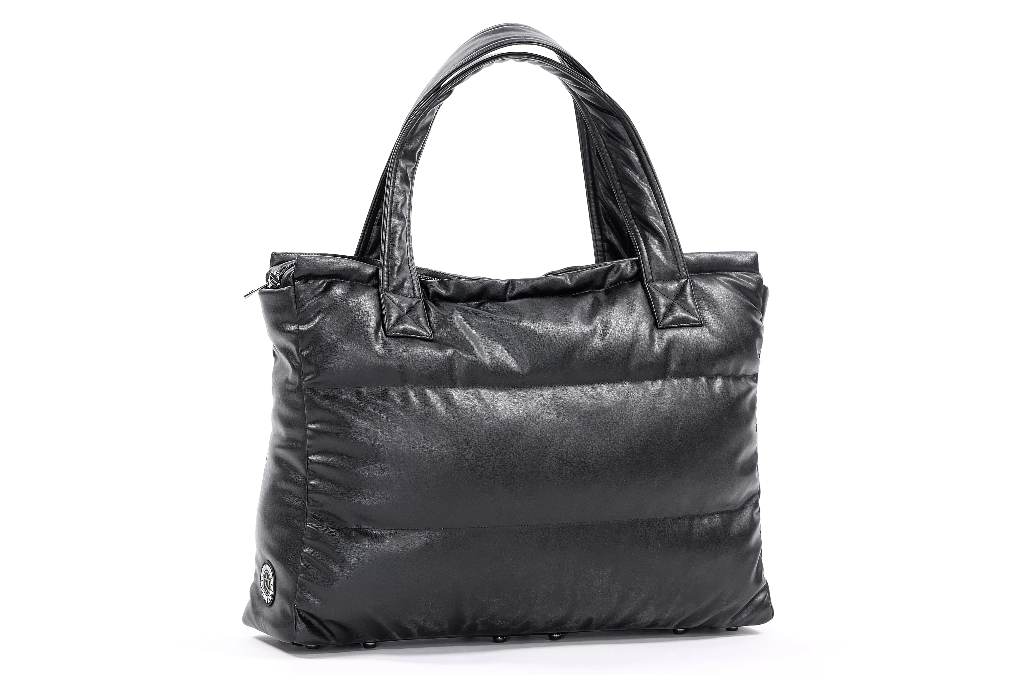 BLENHEIM II recycled vegan leather black puffer bag