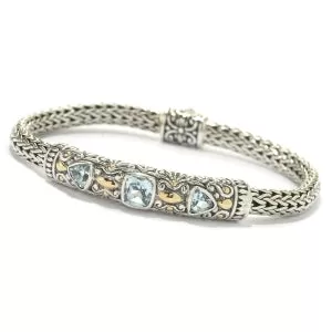 Blue Topaz Woven Bracelet