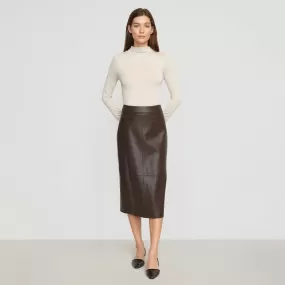 Briony Back Split-Hem Vegan Leather Skirt