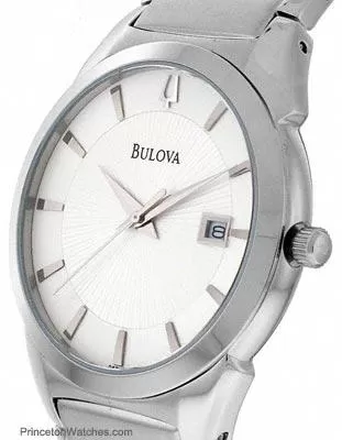 Bulova Mens Dress Watch - Silver/White Sunburst Dial - Stainless Steel