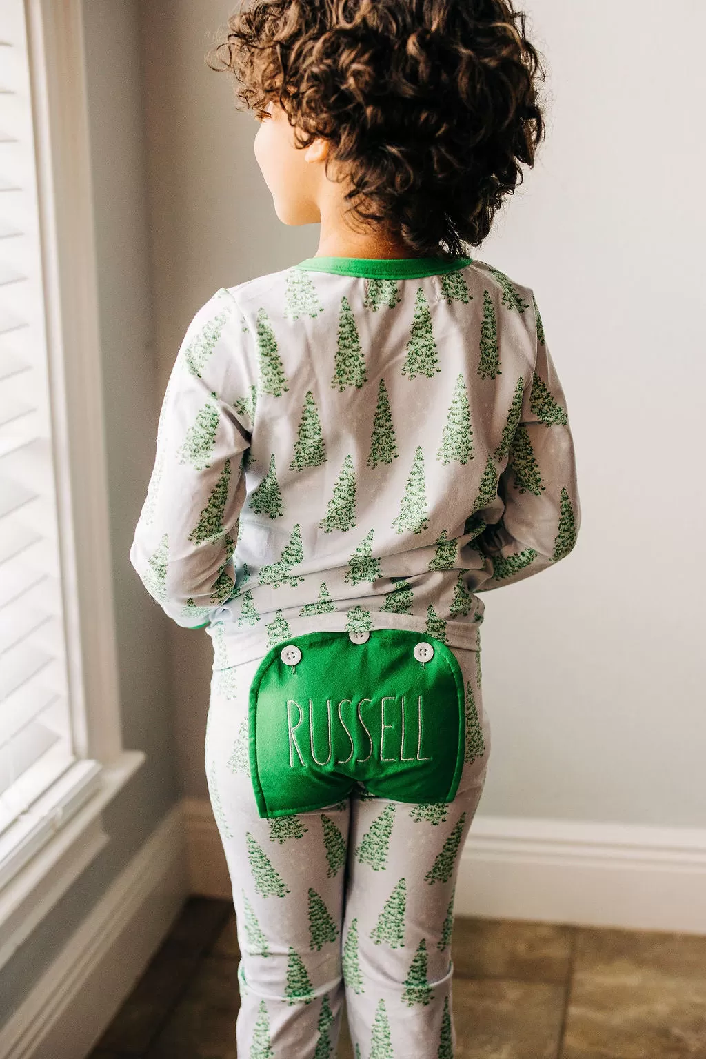 Buttflap Pajamas - Blue Christmas Tree Holiday Lounge PREORDER