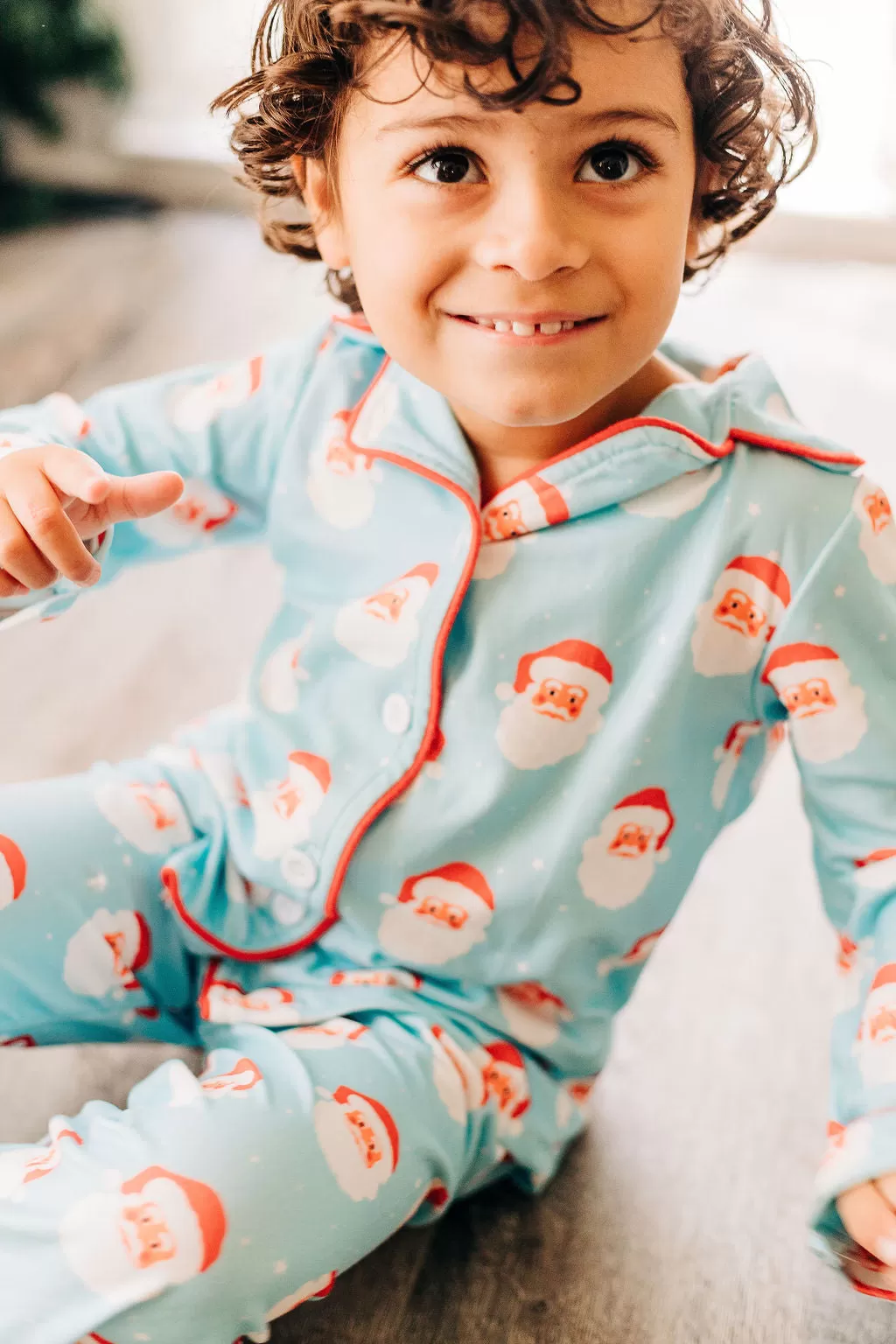 Button Down Pajamas - Vintage Santa Holiday Lounge PREORDER