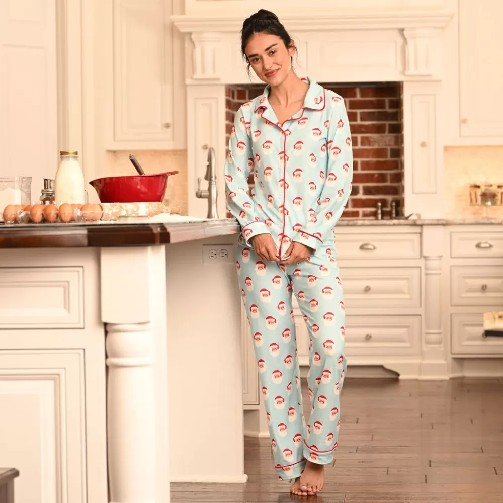 Button Down Pajamas - Vintage Santa Holiday Lounge PREORDER