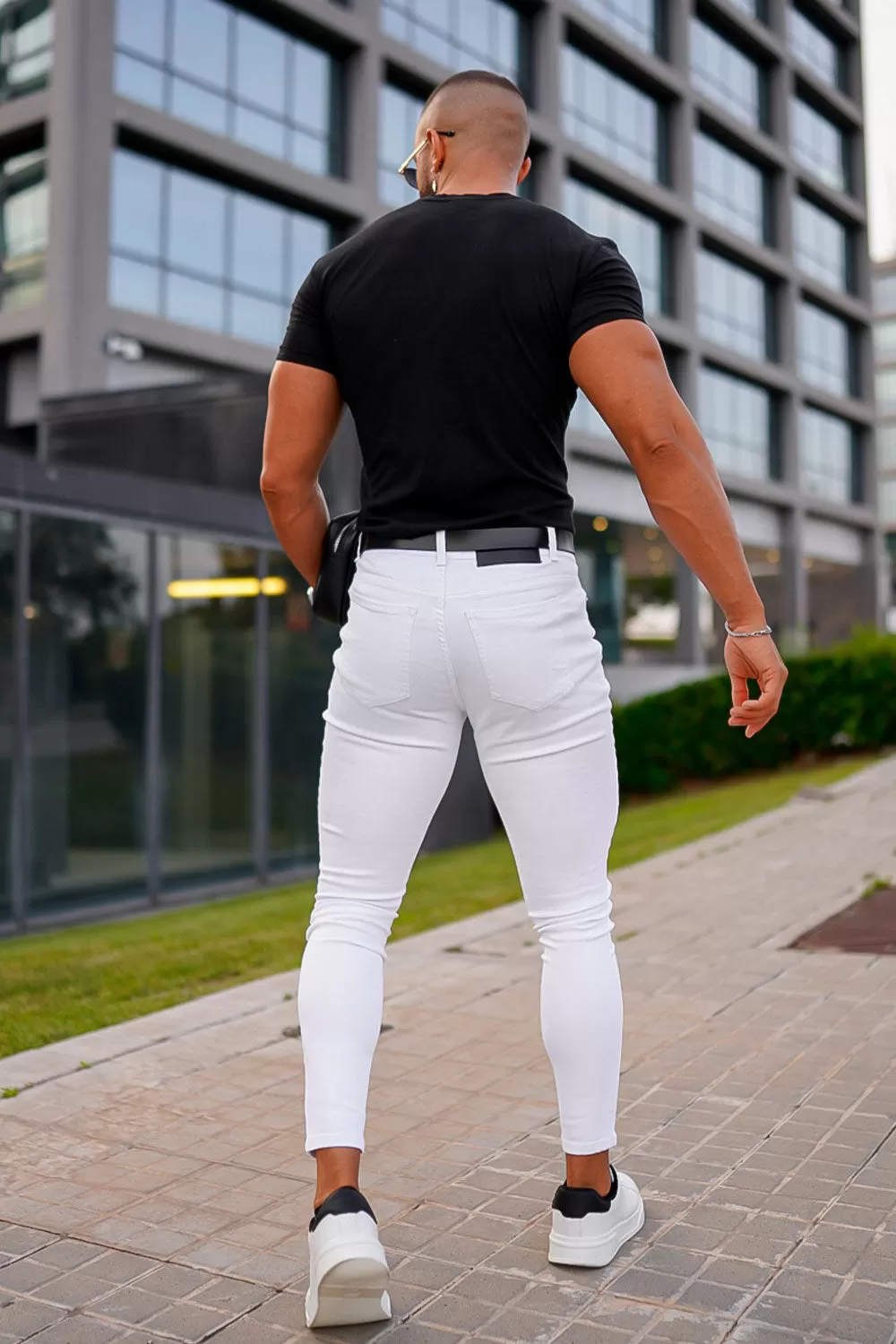 Buy $80 Free Shipping Men's White Skinny Jean - Ripped