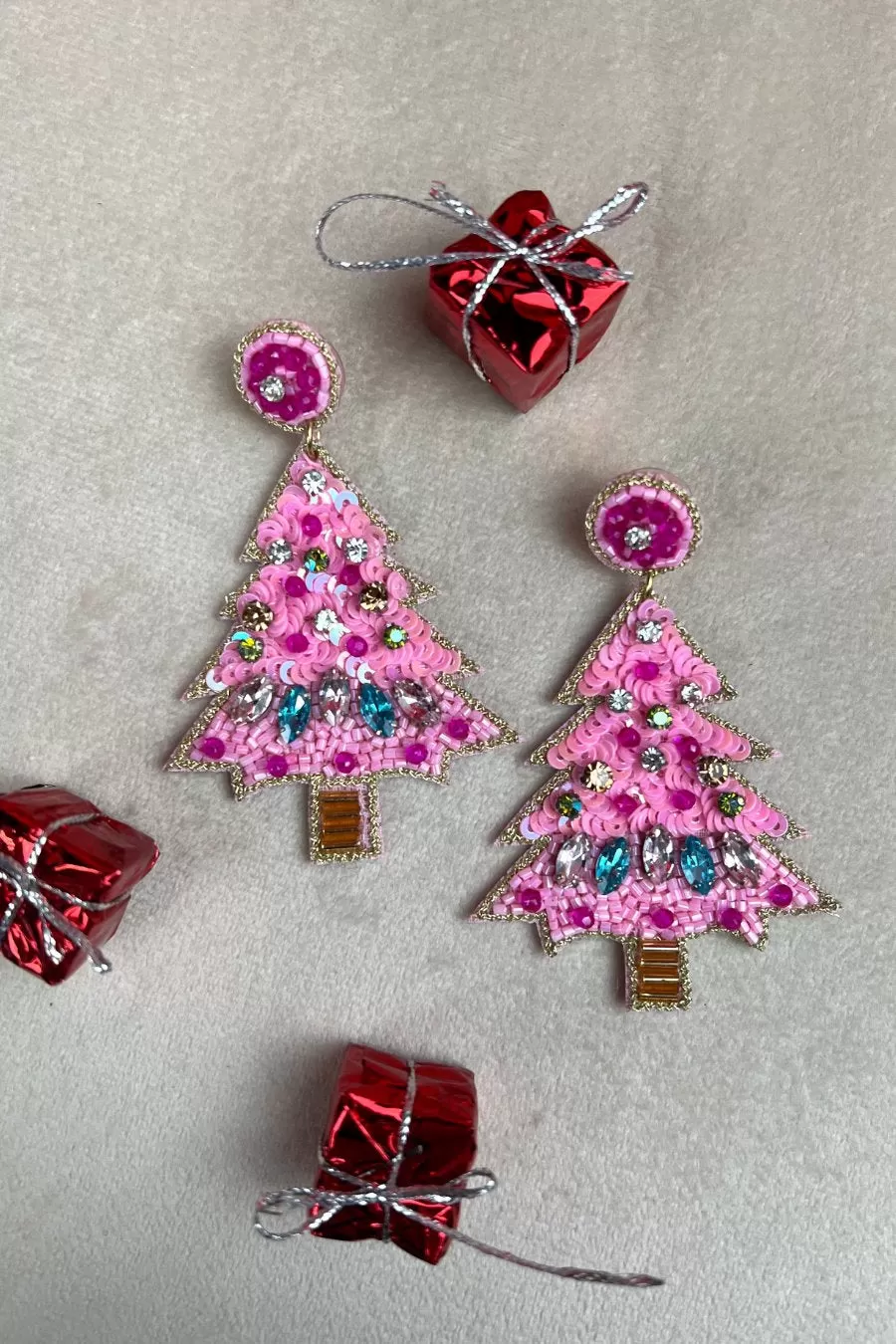 Candy Lane Christmas Tree Earrings