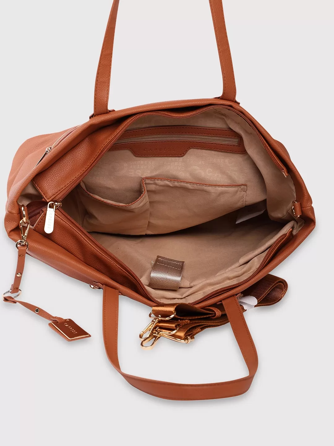 Caprese Lilith Laptop Tote Large Tan