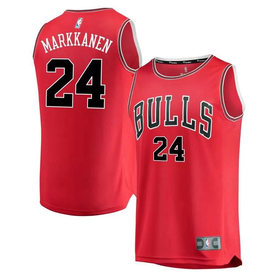 Chicago Bulls Lauri Markkanen Fanatics Branded Replica Fast Break Player Icon Jersey Kids - Red | Ireland J6143F2