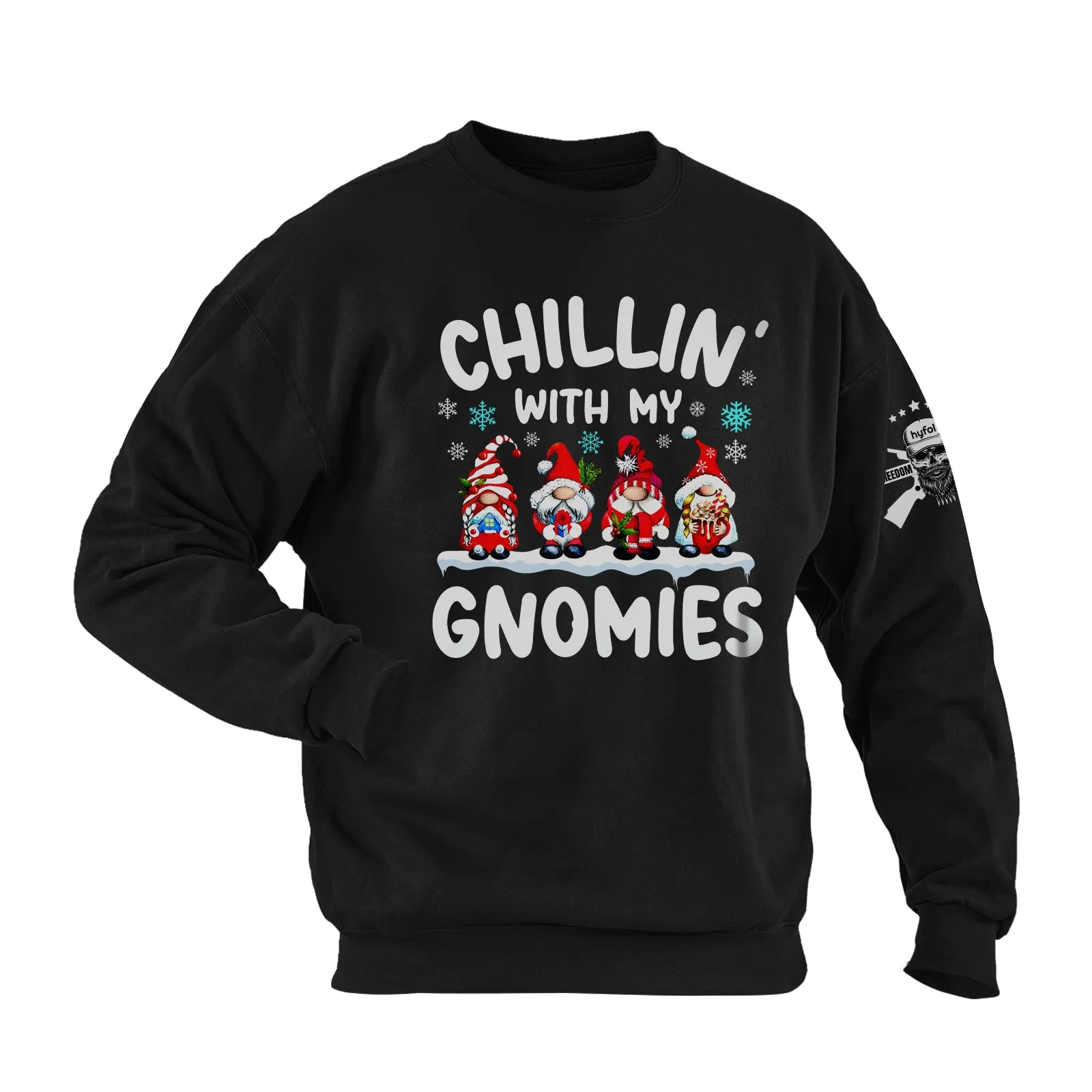 CHILLIN WITH MY GNOMIES COTTON GRAPHIC SWEATSHIRT