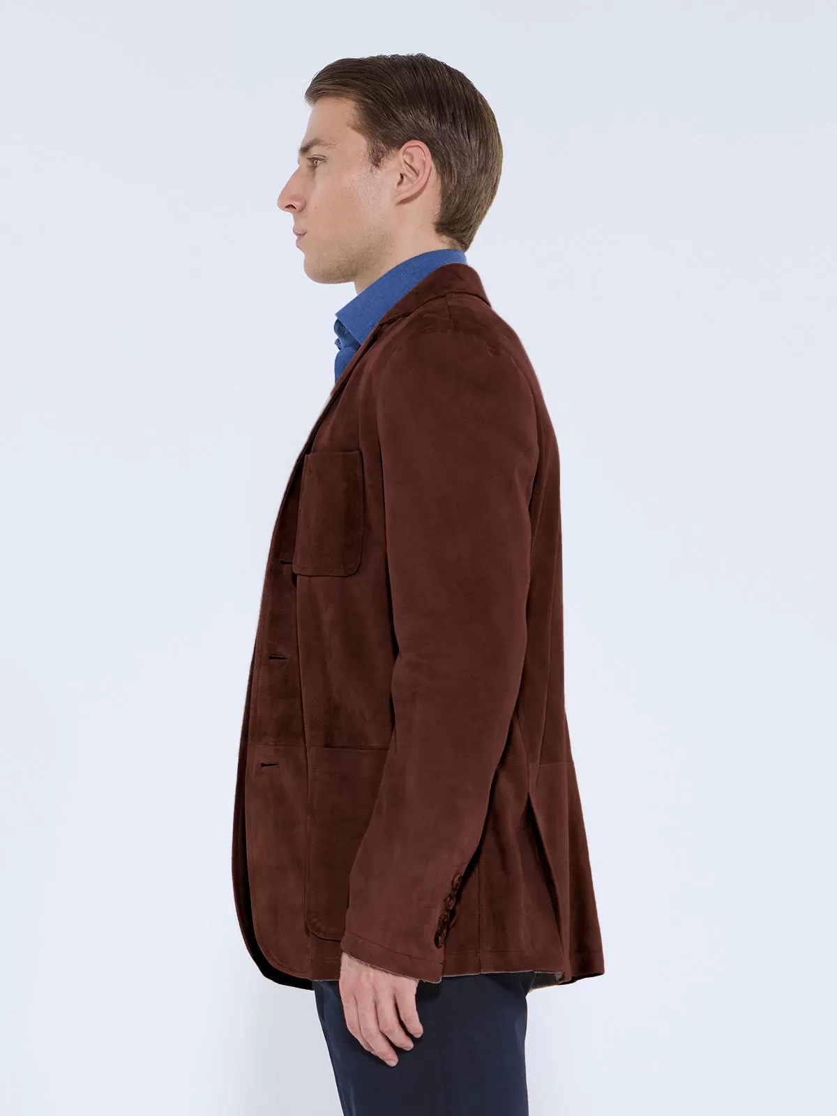 Chocolate Suede Patch Pocket Jacket