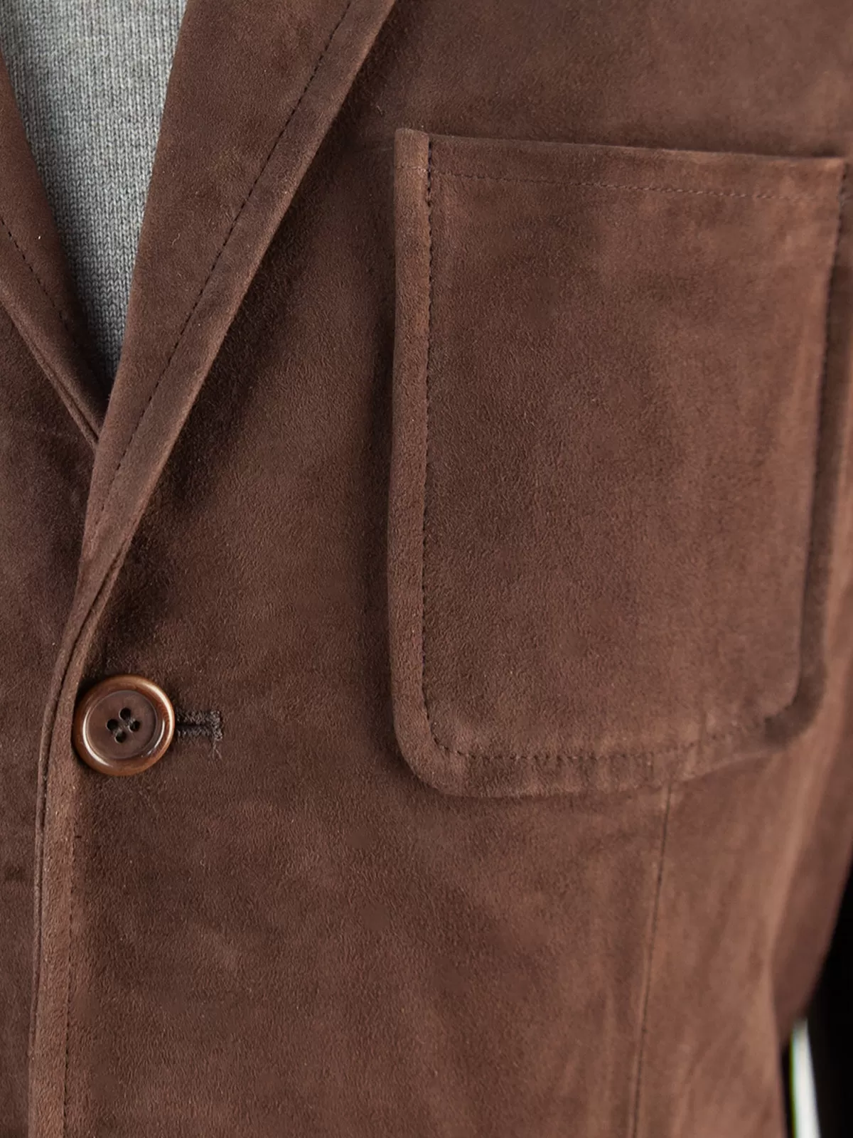 Chocolate Suede Patch Pocket Jacket