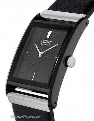 Citizen Eco-Drive 180 - Black Ion Case - Black Face -Leather Strap