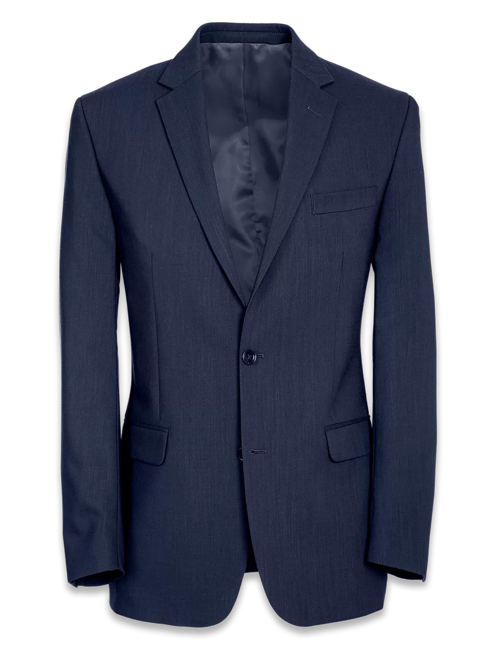 Classic Fit Essential Wool Notch Lapel Suit Jacket - Navy