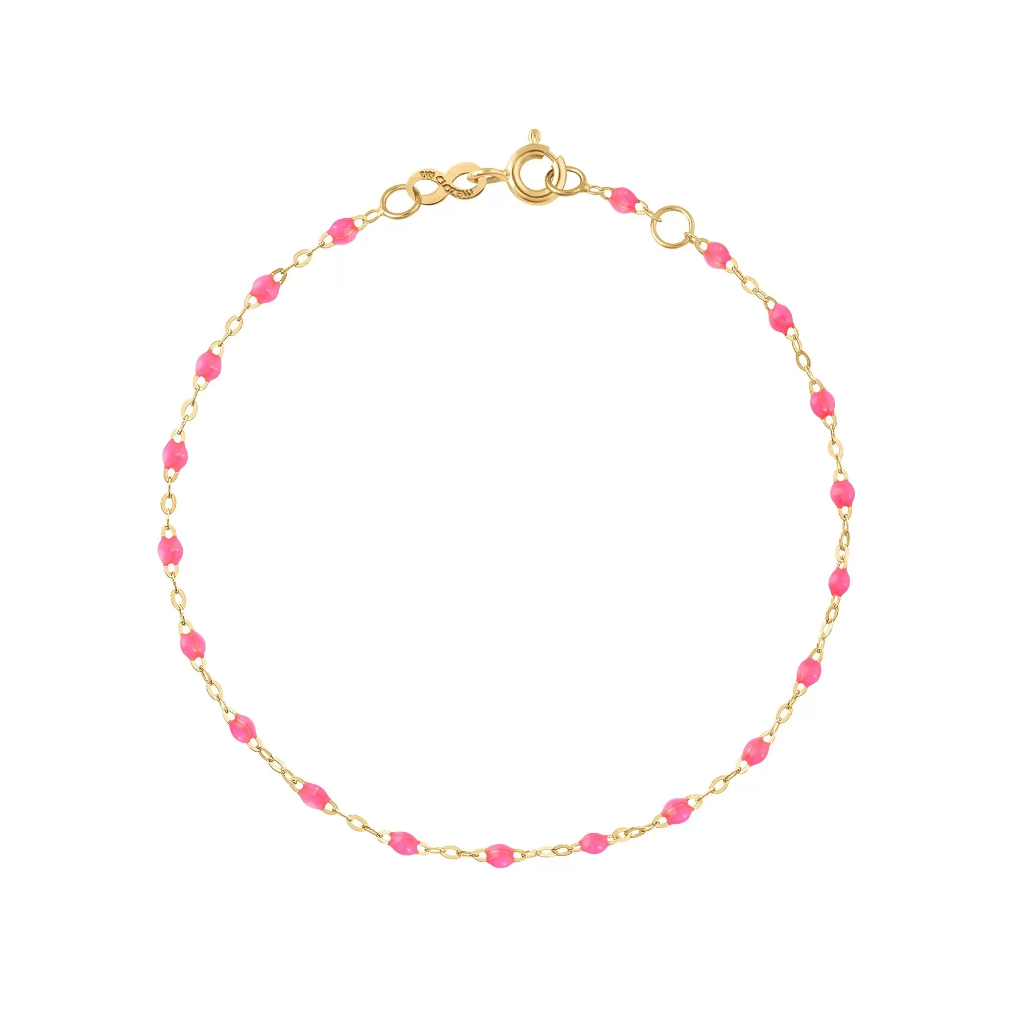 Classic Gigi Pink bracelet, Yellow Gold, 6.7"