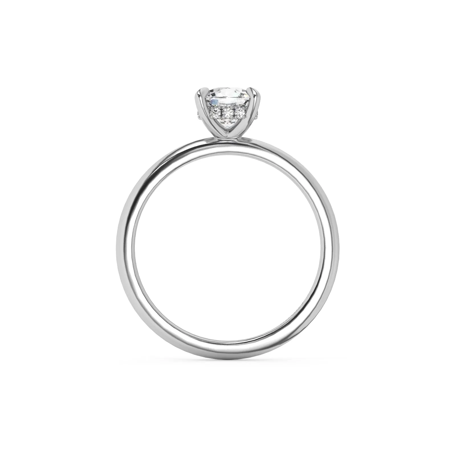 Classic Hidden Halo Cushion Cut Engagement Ring