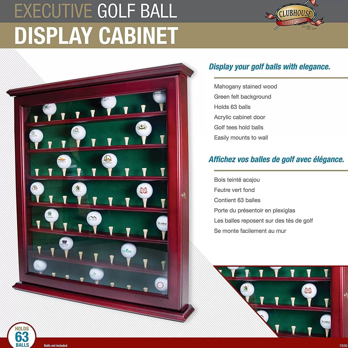 Clubhouse Collection Executive Golf Ball Display Cabinet