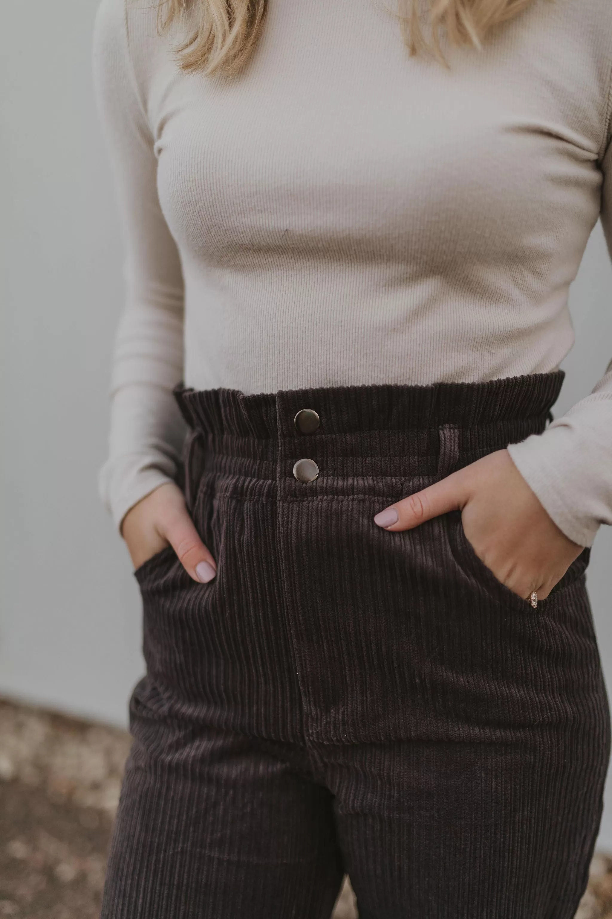 Corduroy High waist pants