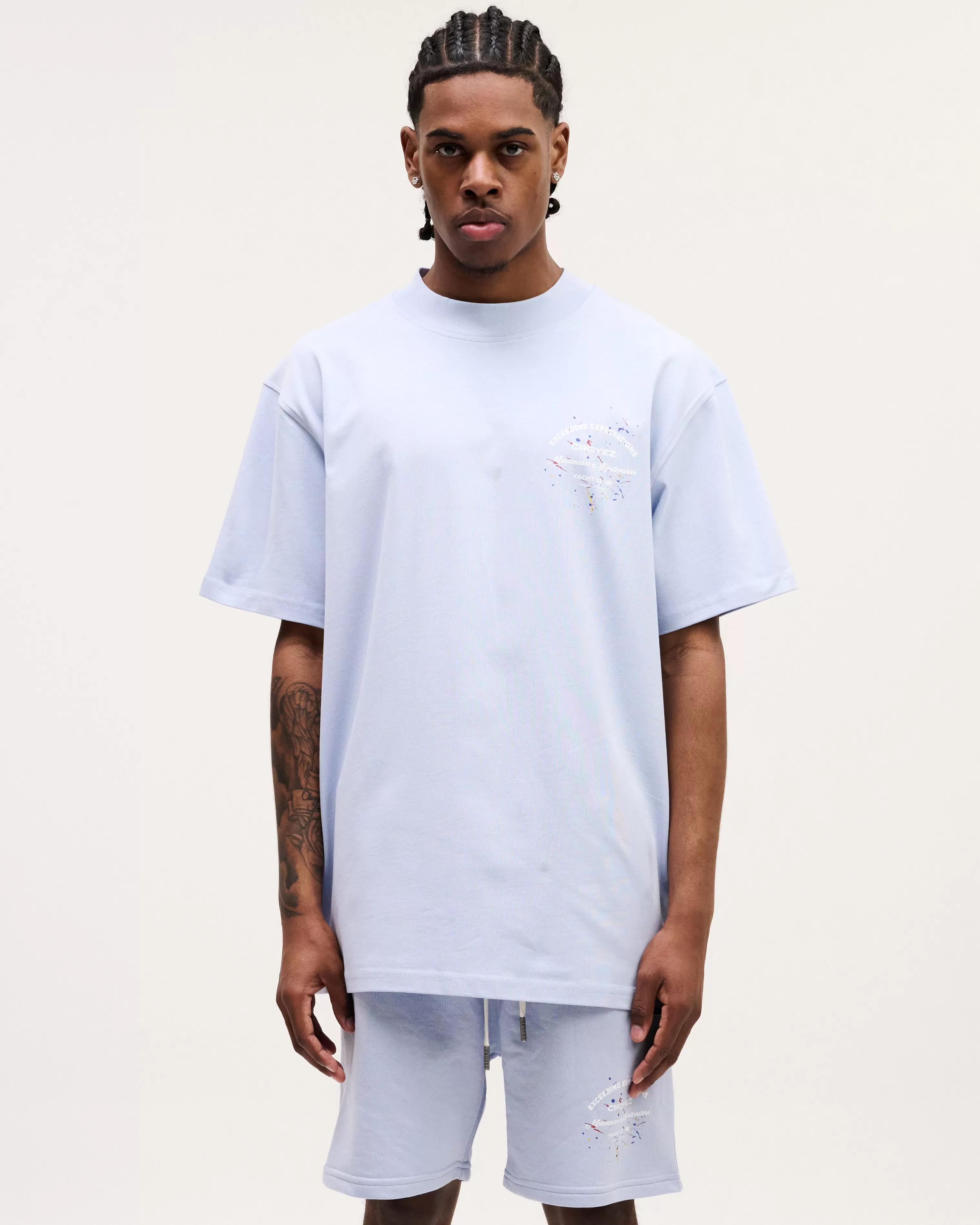 CROYEZ MAINTENANCE T-SHIRT - GREY MELANGE/OFF-WHITE