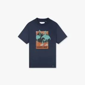 CROYEZ THERMAL FLAMINGO T-SHIRT - BLUE