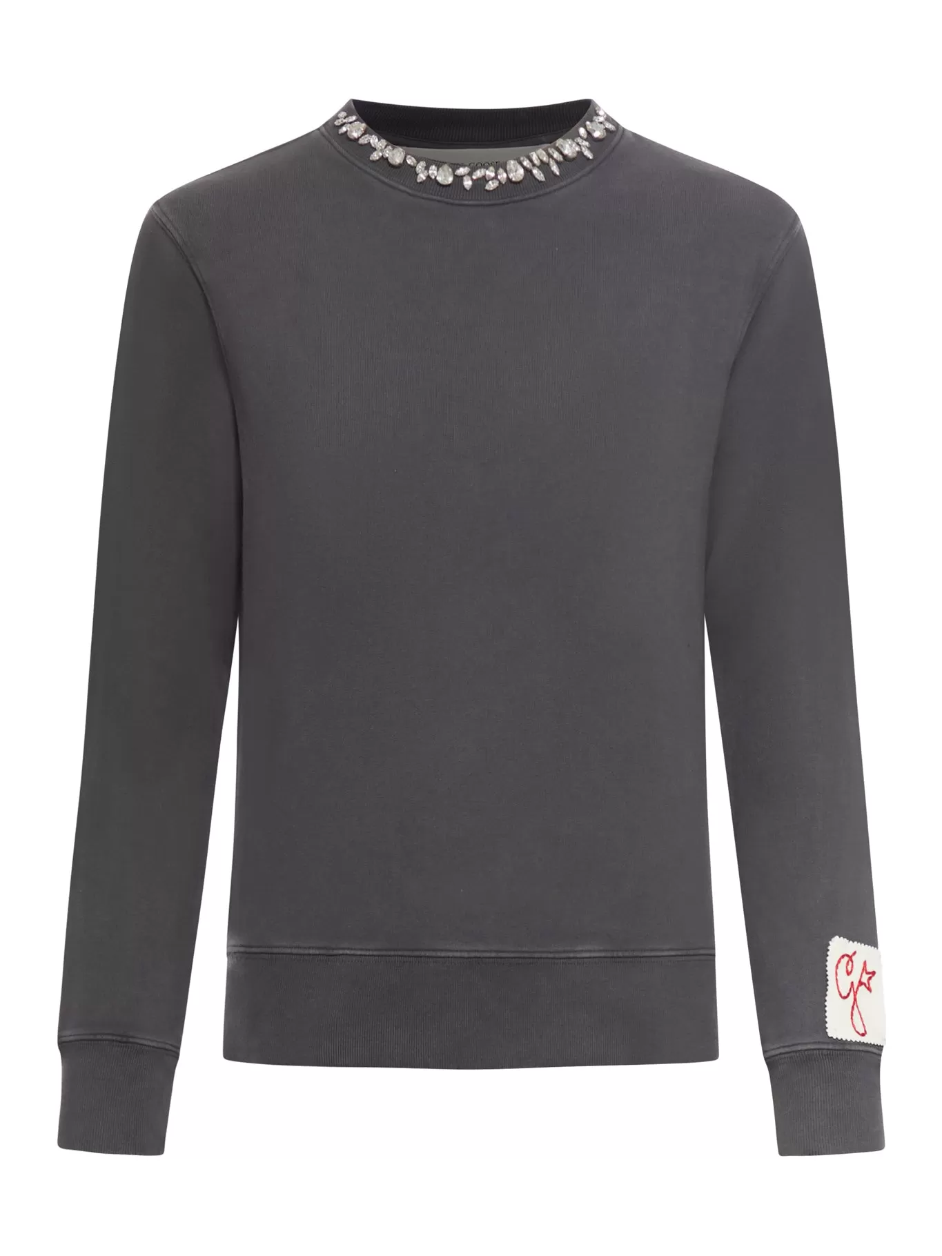 crystal-embellished crew-neck sweatshirt