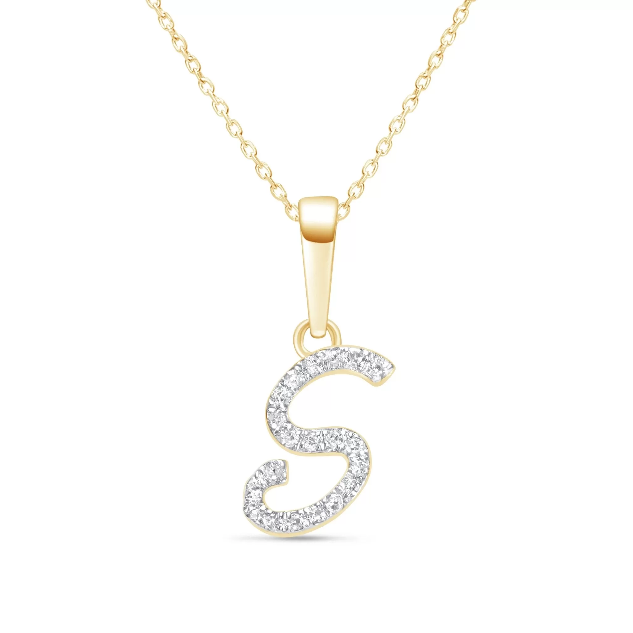 Cursive Diamond Initial Necklace