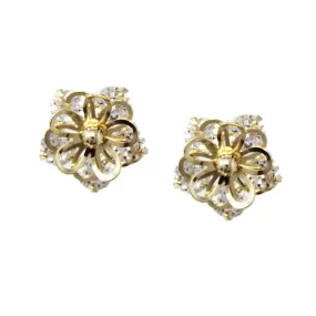 CZ Flower Stud Earrings-Pack of 3