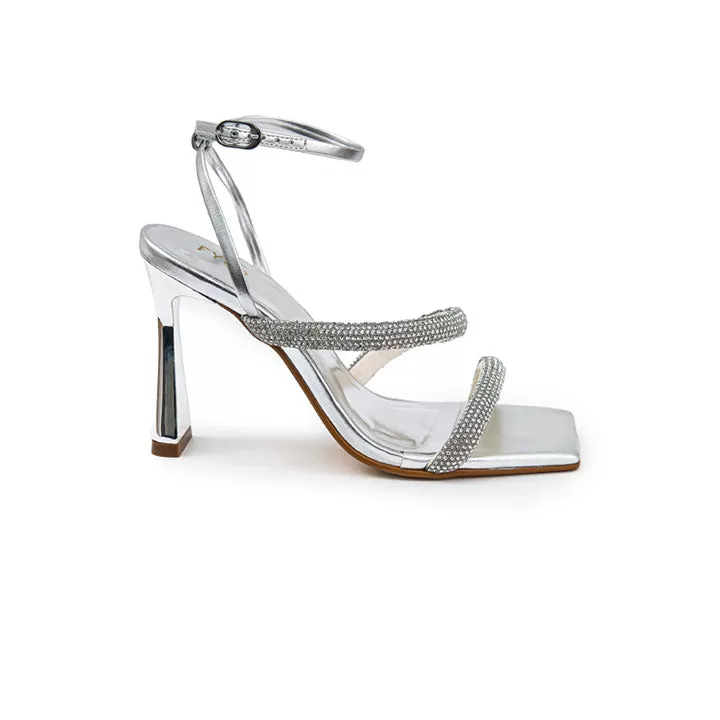 Diamante Double Strap High Heel Sandal BWR 045