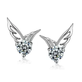 Diamond Wings Stud Earrings