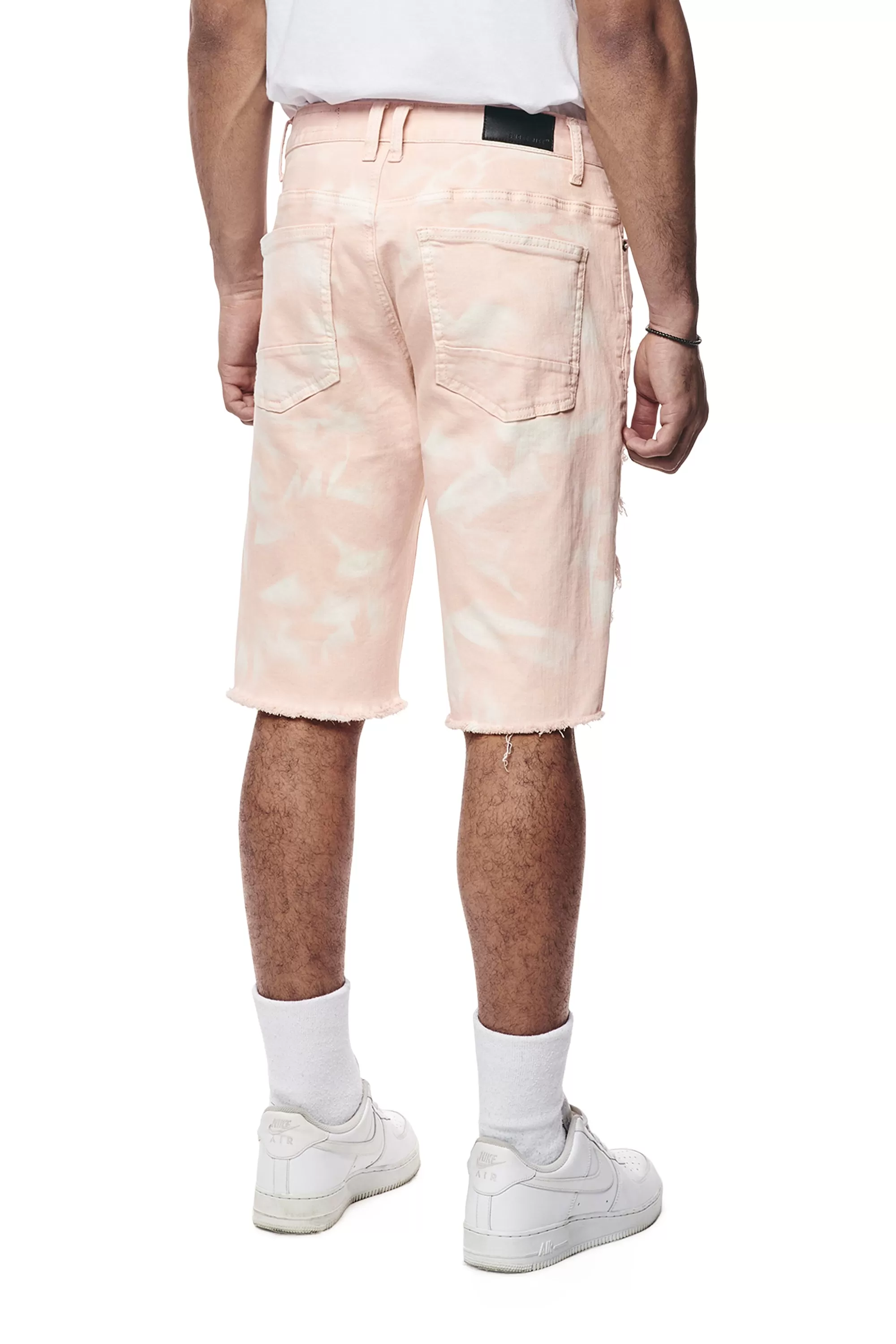 Distressed Rip & Repair Twill Shorts - Brushed Pink