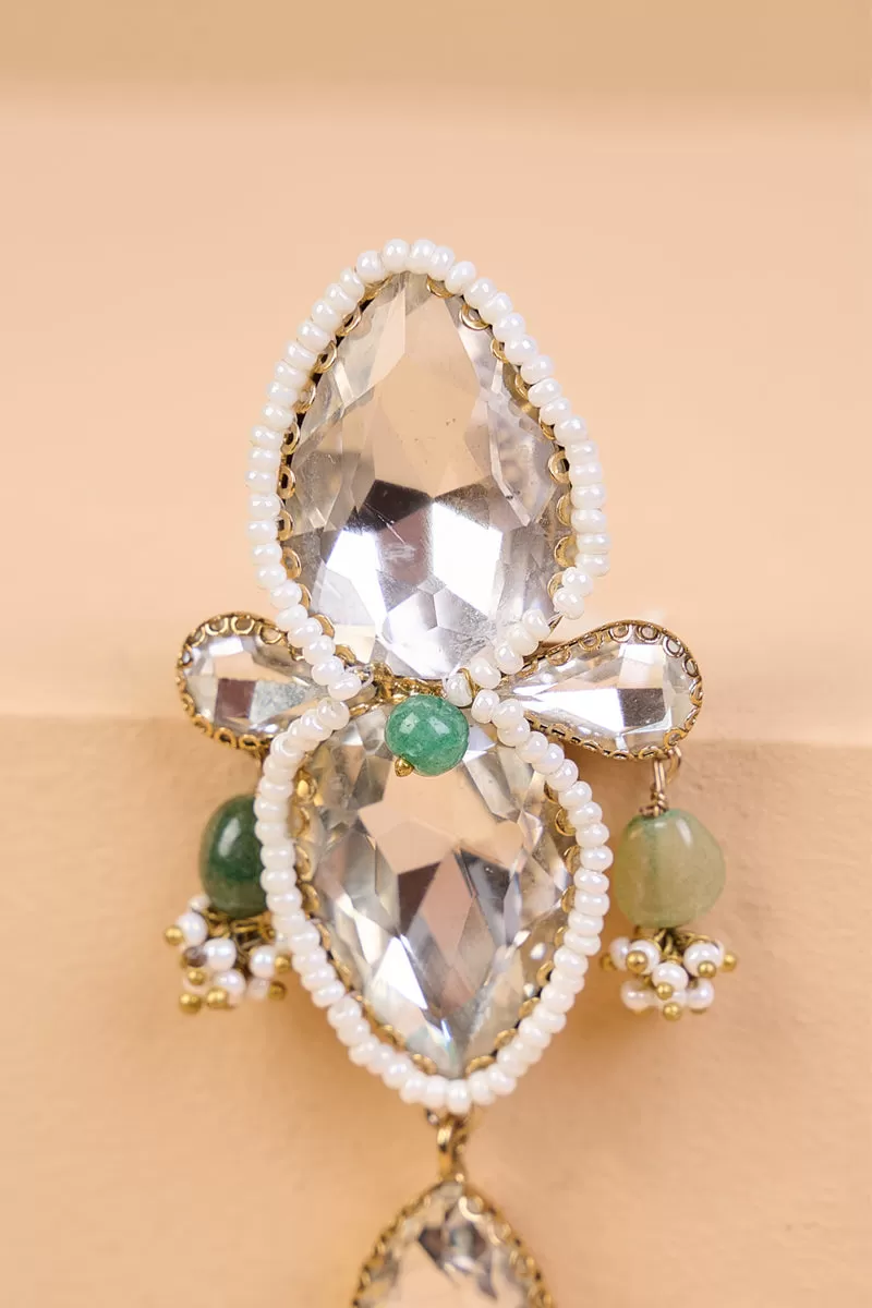 Double Stoned Crystal Brooch