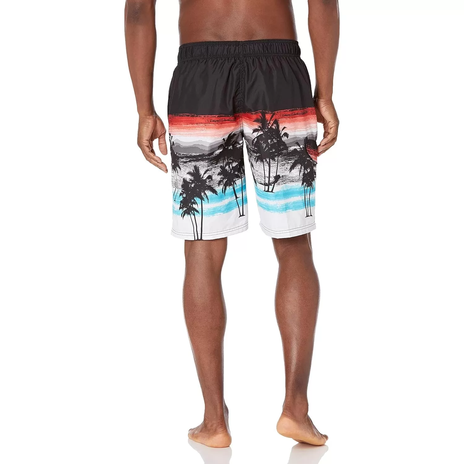 Drawstring Side Pockets Swim Trunks