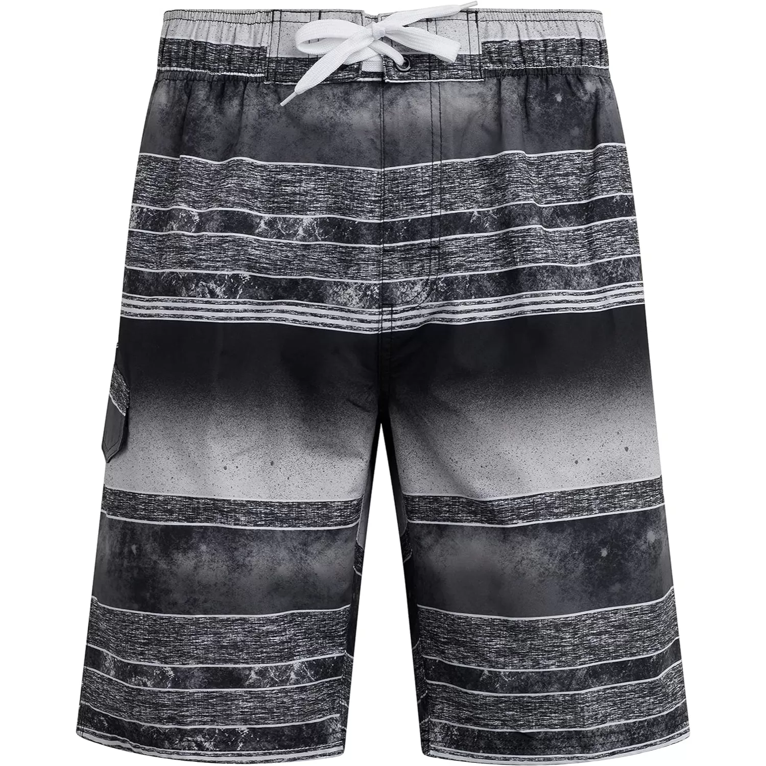 Drawstring Side Pockets Swim Trunks