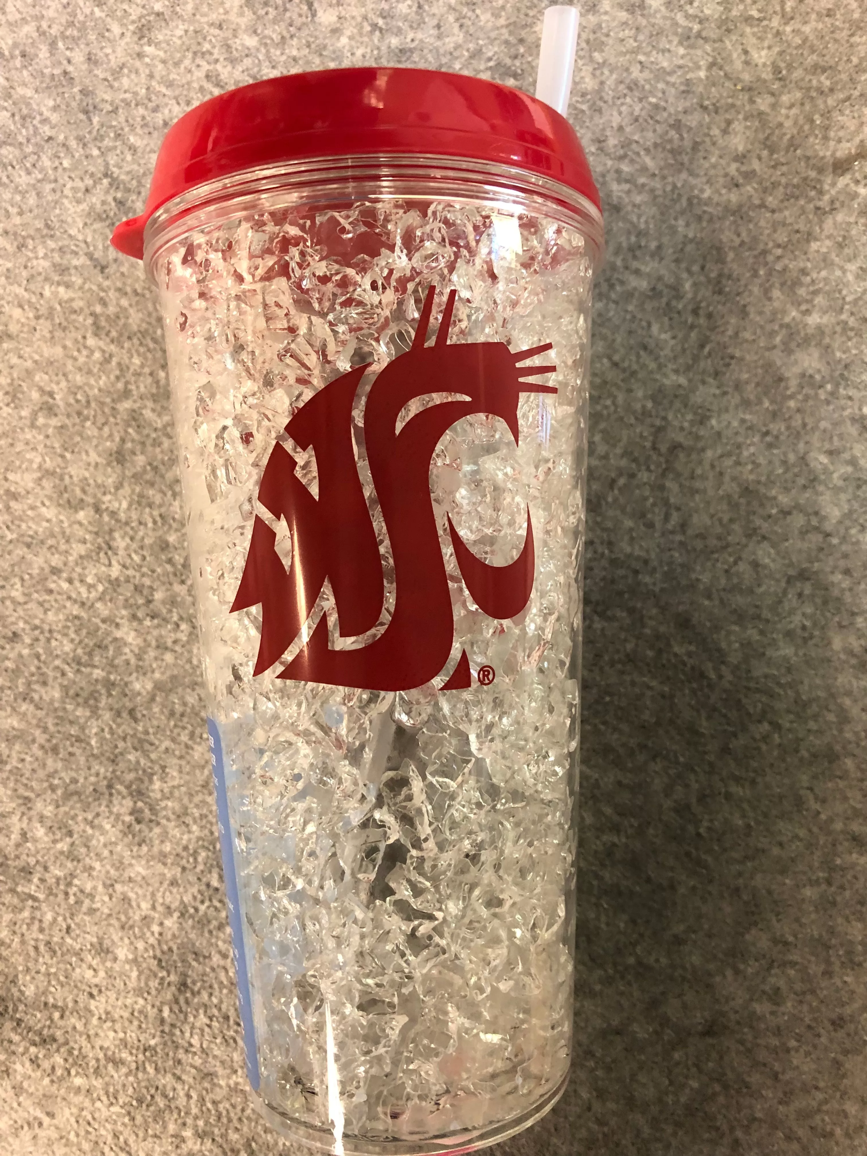 DuckHouse Plastic Crystal Freezer WSU logo travel tumbler