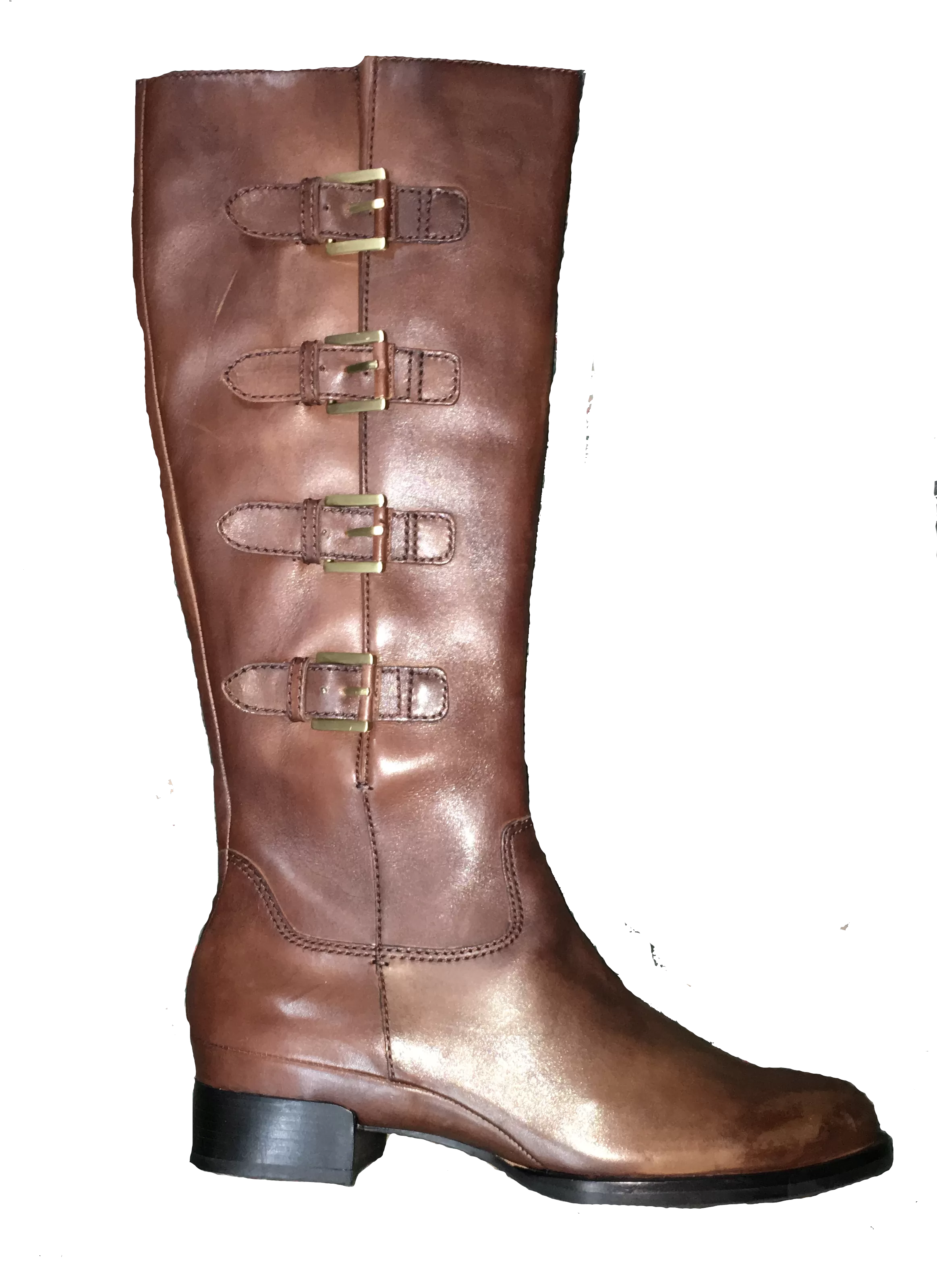 ECCO Women's "Sullivan" Tall Buckle Boot Cognac Leather 7-7.5 US/EU 38