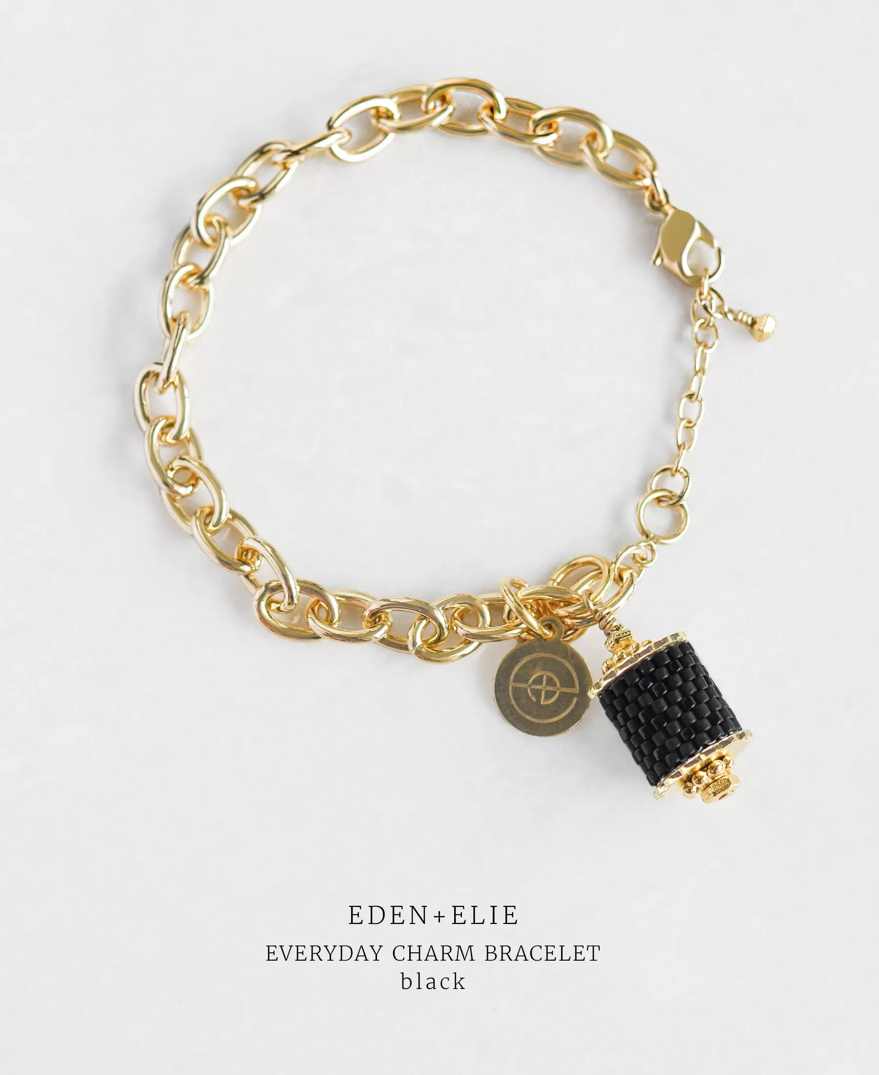 EDEN   ELIE Everyday gold charm bracelet - basic black