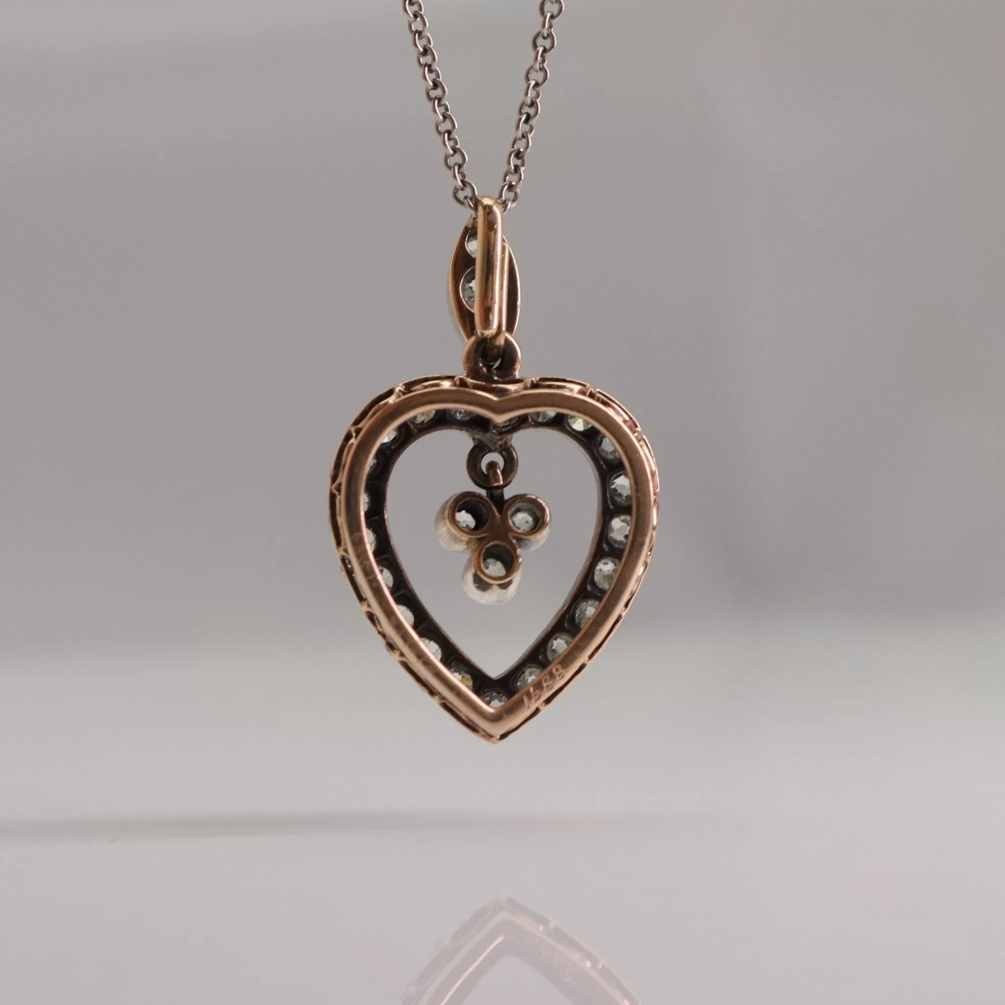 Edwardian Diamond Open Heart Pendant