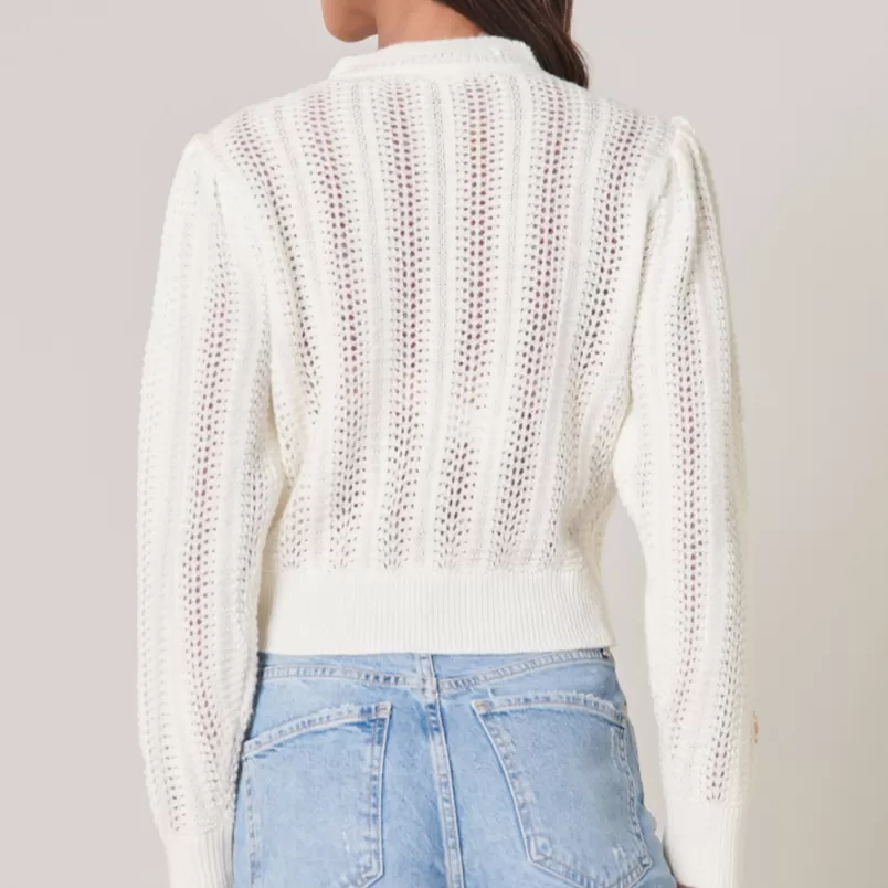 Emiliana Floral Embroidered Pointelle Sweater