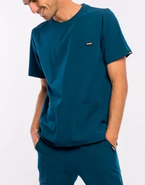 Essential Crewneck Scrub Top - Gibraltar Blue