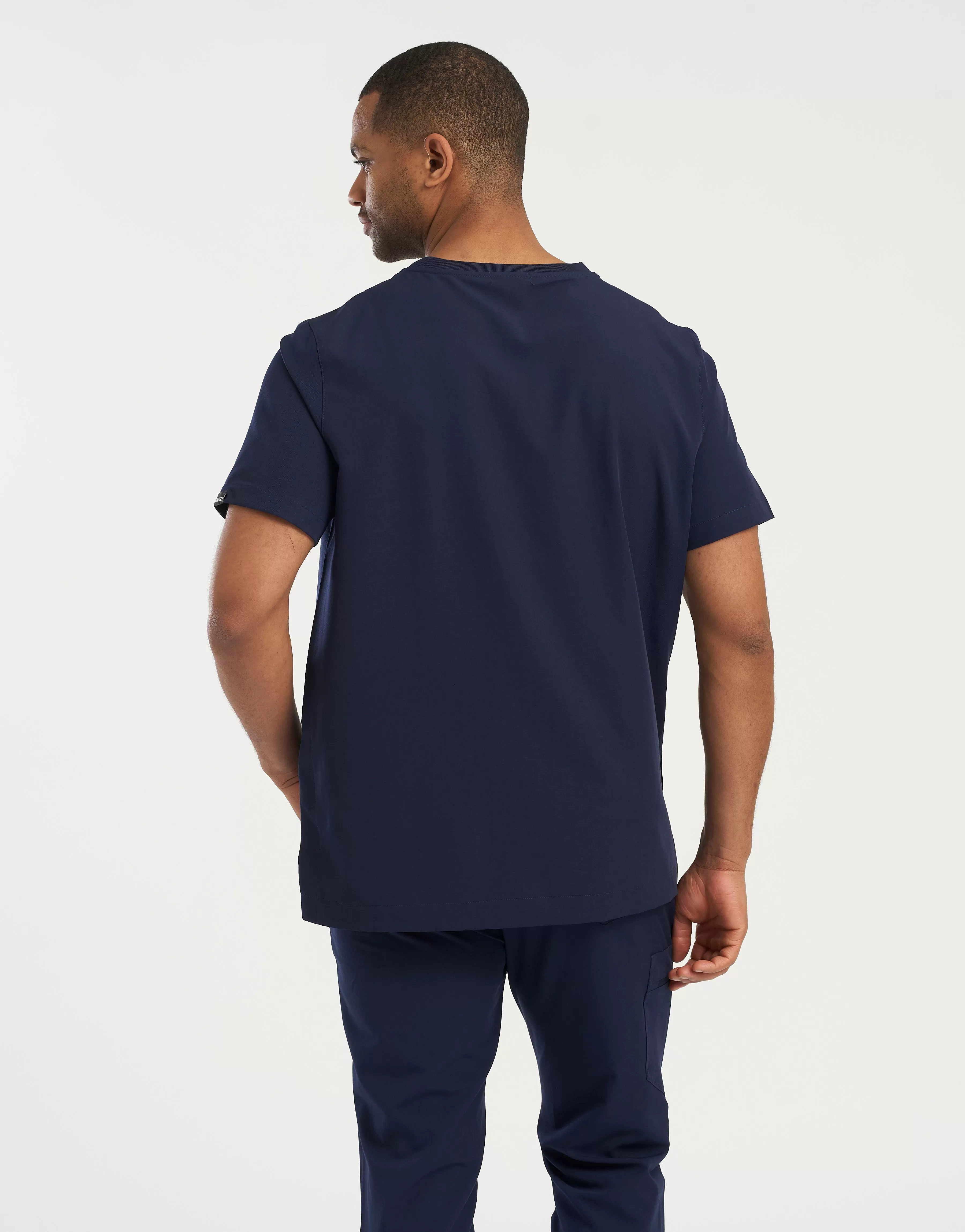 Essential Crewneck Scrub Top - True Navy