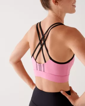 Essential Strappy Crop Bra Aurora Pink