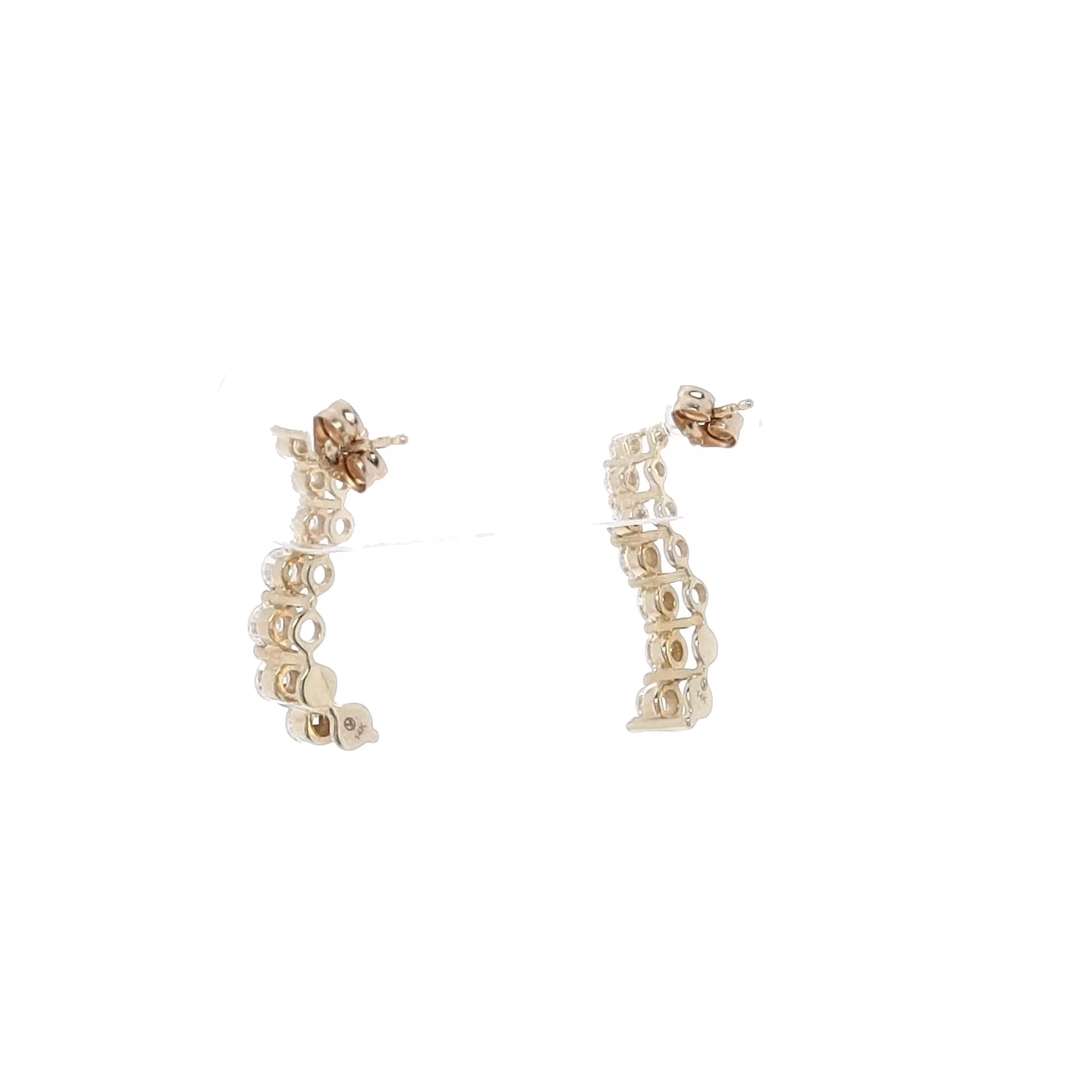 Estate 14k Yellow Gold Journey Diamond Drop Earrings