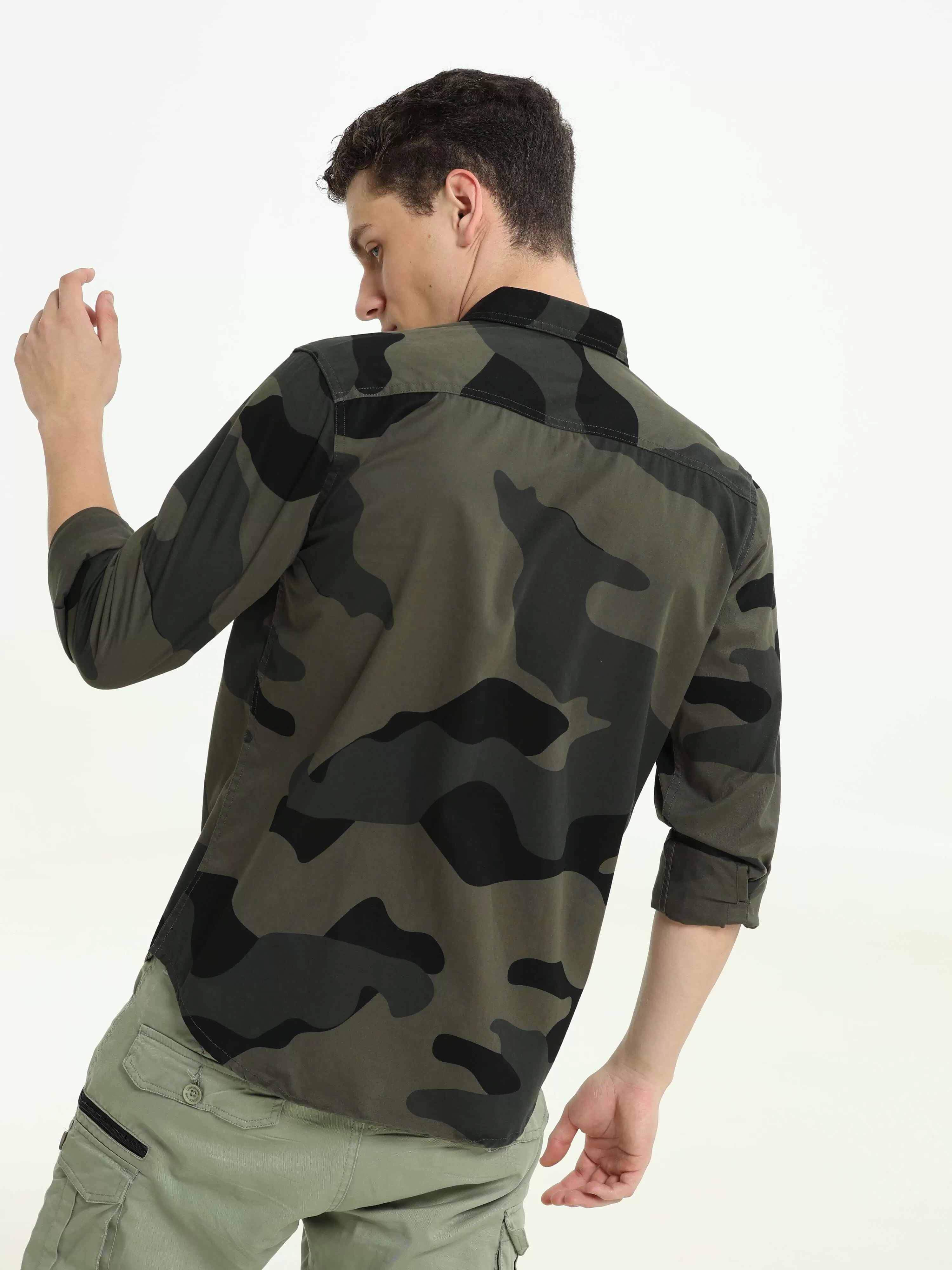 ETLS/72 Camo Cargo military olive shirt