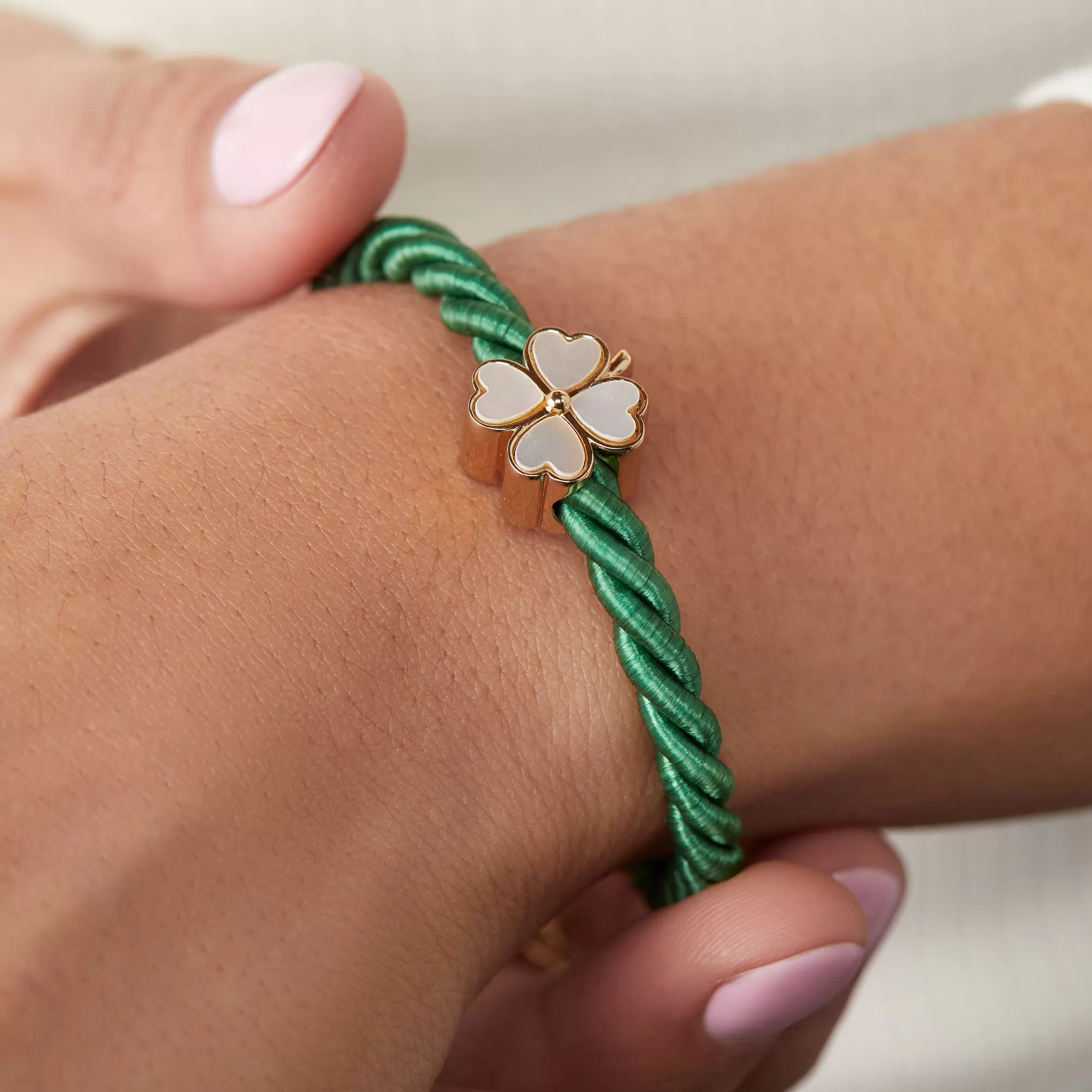 Four Leaf Clover Cord Bracelet