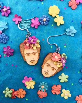 Frida's FlowerWood Earrings ~ Cultura Corazon