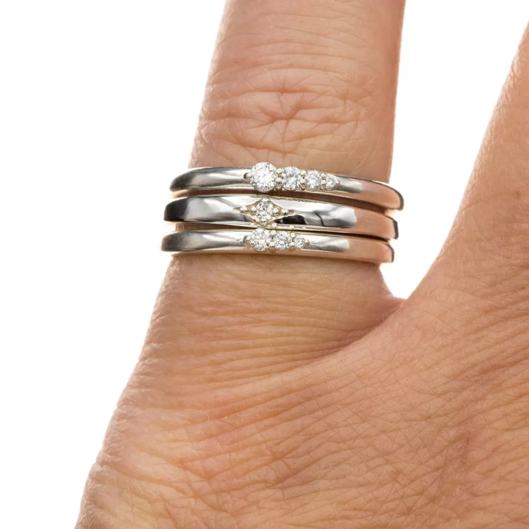 Gabrielle Band - Lab Grown Gradient Diamonds Sterling Silver Stacking Ring