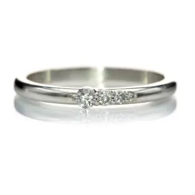 Gabrielle Band - Lab Grown Gradient Diamonds Sterling Silver Stacking Ring