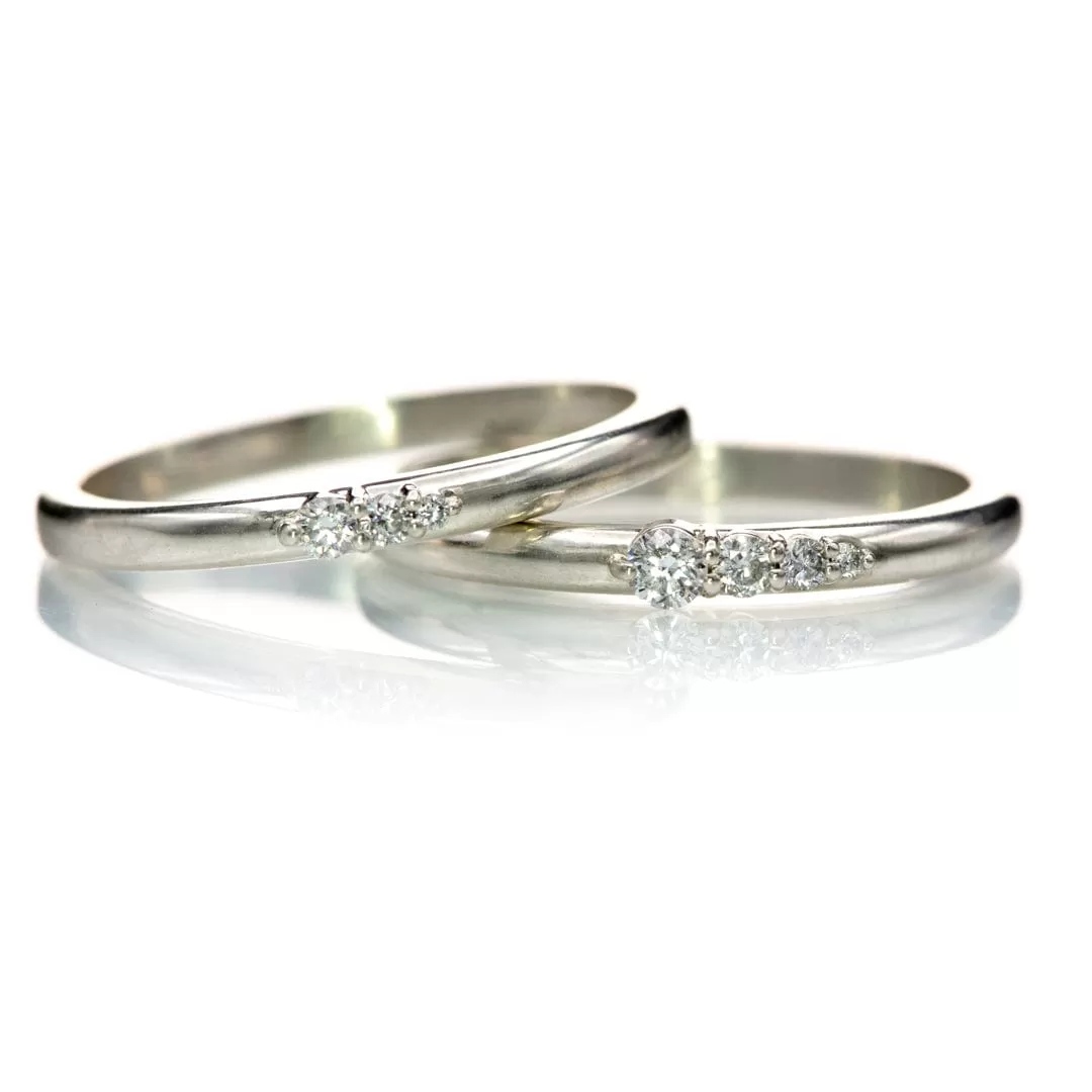 Gabrielle Band - Lab Grown Gradient Diamonds Sterling Silver Stacking Ring